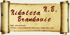 Nikoleta Branković vizit kartica